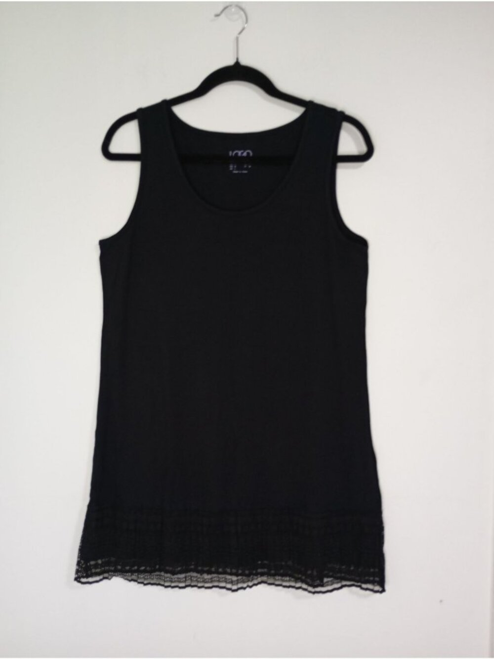 Loco Layers By Lori Goldstein Black Mini Dress With Lace Hem Womens Size S Sumer